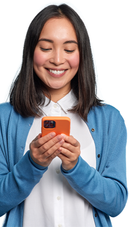 Your One Stop Shop Main image - Woman smiling at phone