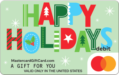 Mastercard Green Holiday Patterns Gift Card